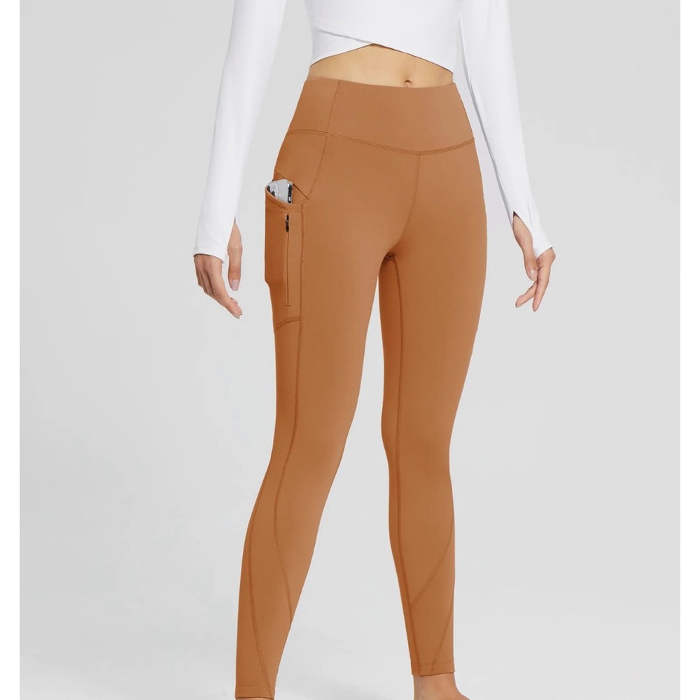 Women's Tan High-Waisted Leggings